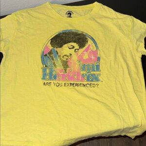 Jimi Hendrix Yellow Graphic Short Sleeve Tee